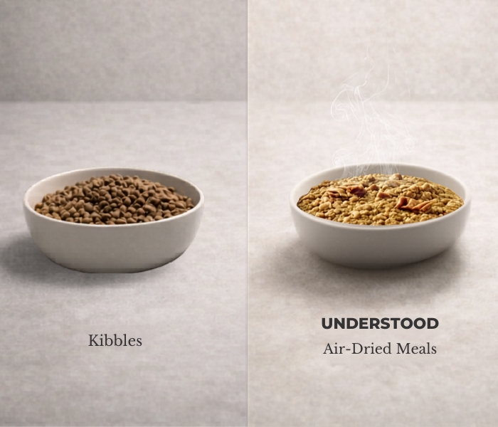 Kibble vs Dog-o-Meals rehydrated — the difference real food makes