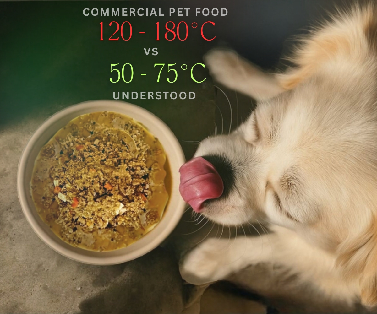 50–75°C air-drying preserves natural nutrition that 180°C destroys