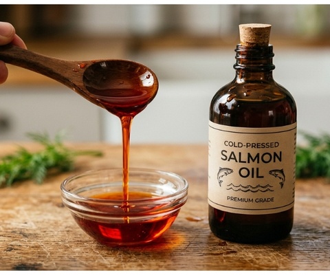 Cold-pressed salmon oil - EPA and DHA omega-3 added after drying