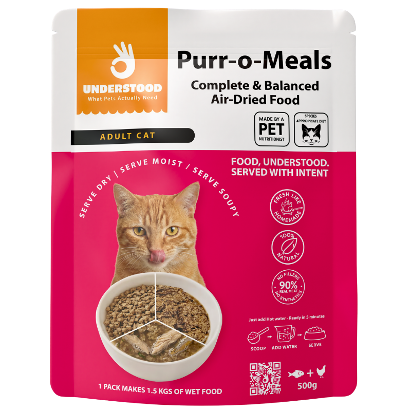 Purr-o-Meals — complete moist cat food with real taurine